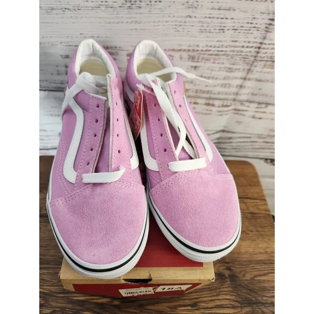 VANS Old Skool Low top canvas suede orchid and true white size 3